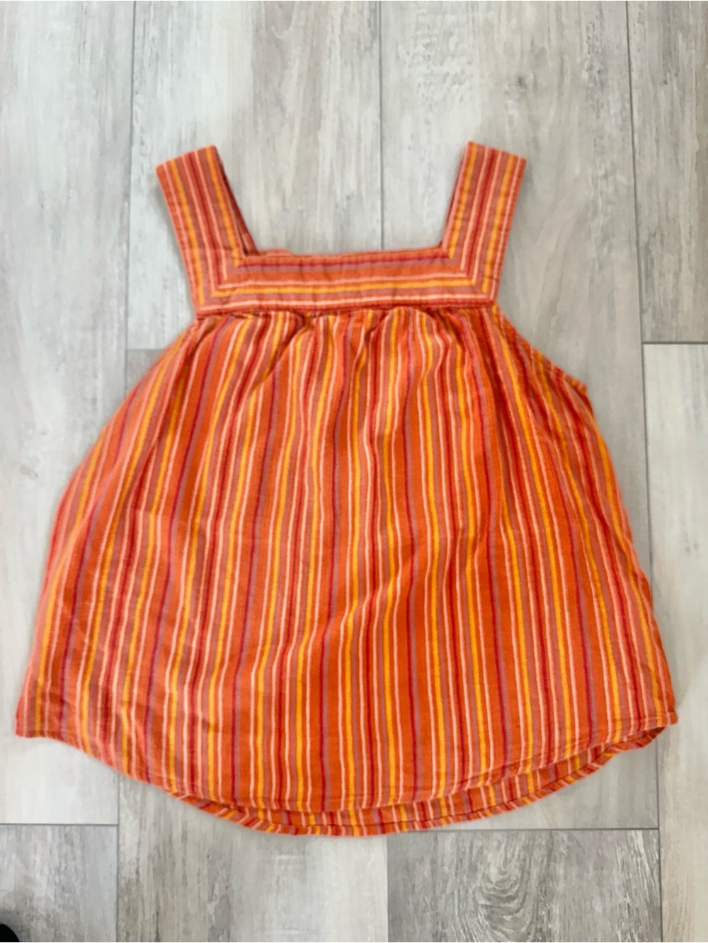 Universal Thread Orange Multi-Stripe Collared Top - Picture 2 of 2